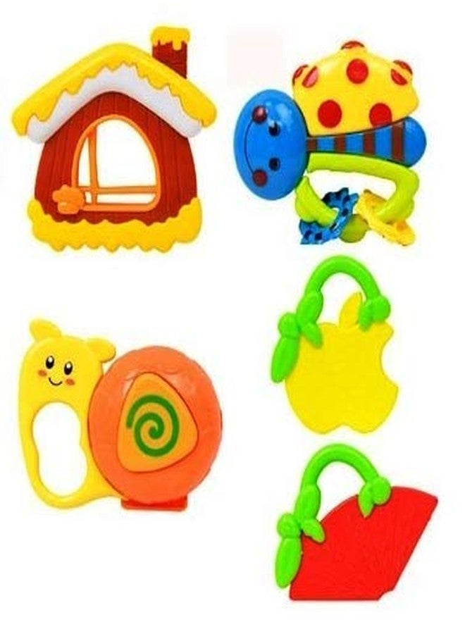 Globular Rattle Baby Toy Colorful Non Toxic BPA Attractive Plastic Set 6 Month to 3 Year Shake & Grab Rattle and Soothing Teethers for Babies New Born and Infants Early Age Toys for Kids - Image 1